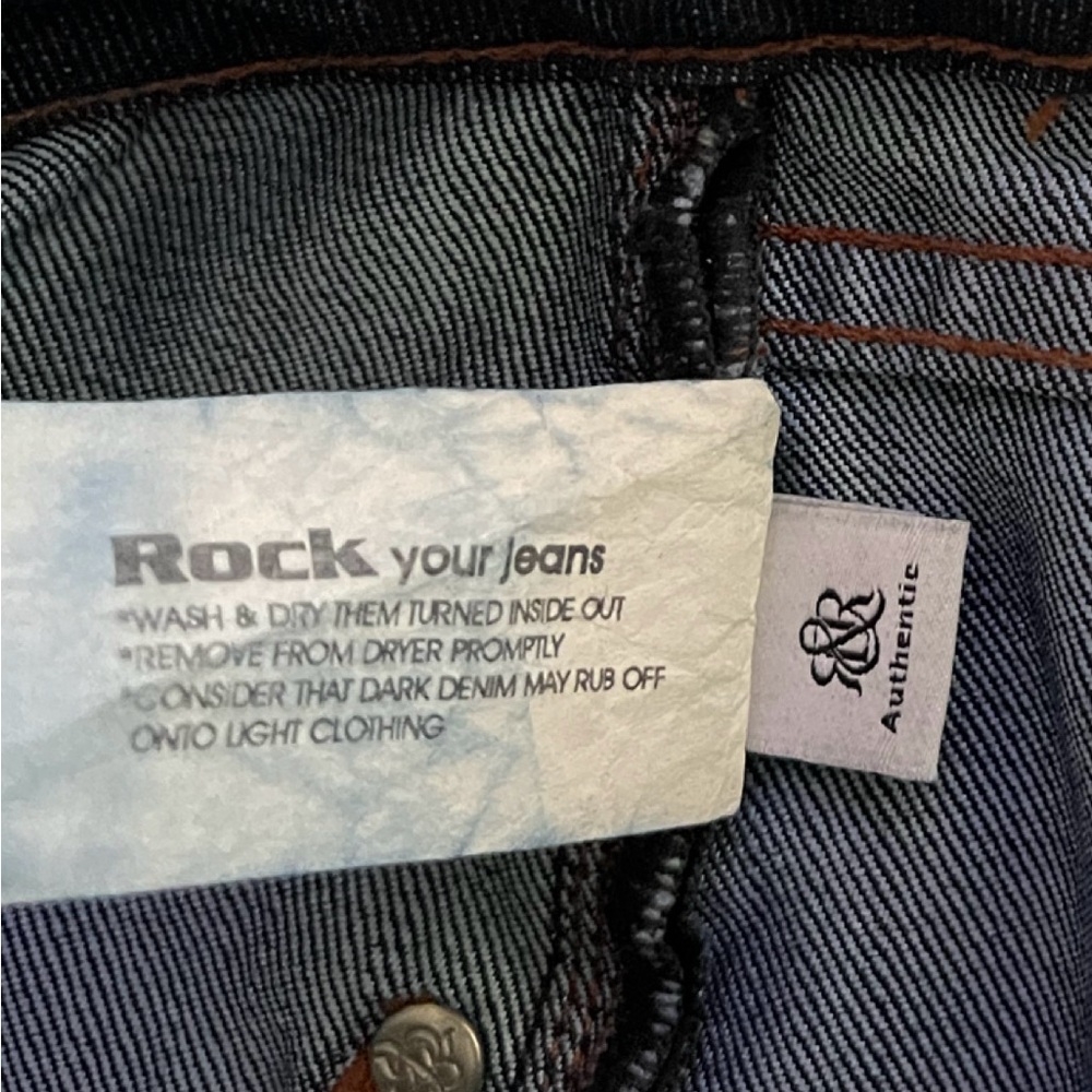 Rock & Republic Dark Wash Blue Jean Skirt Size 24 - Picture 7 of 7